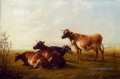 Vaches dans une prairie animaux de ferme bétail Thomas Sidney Cooper